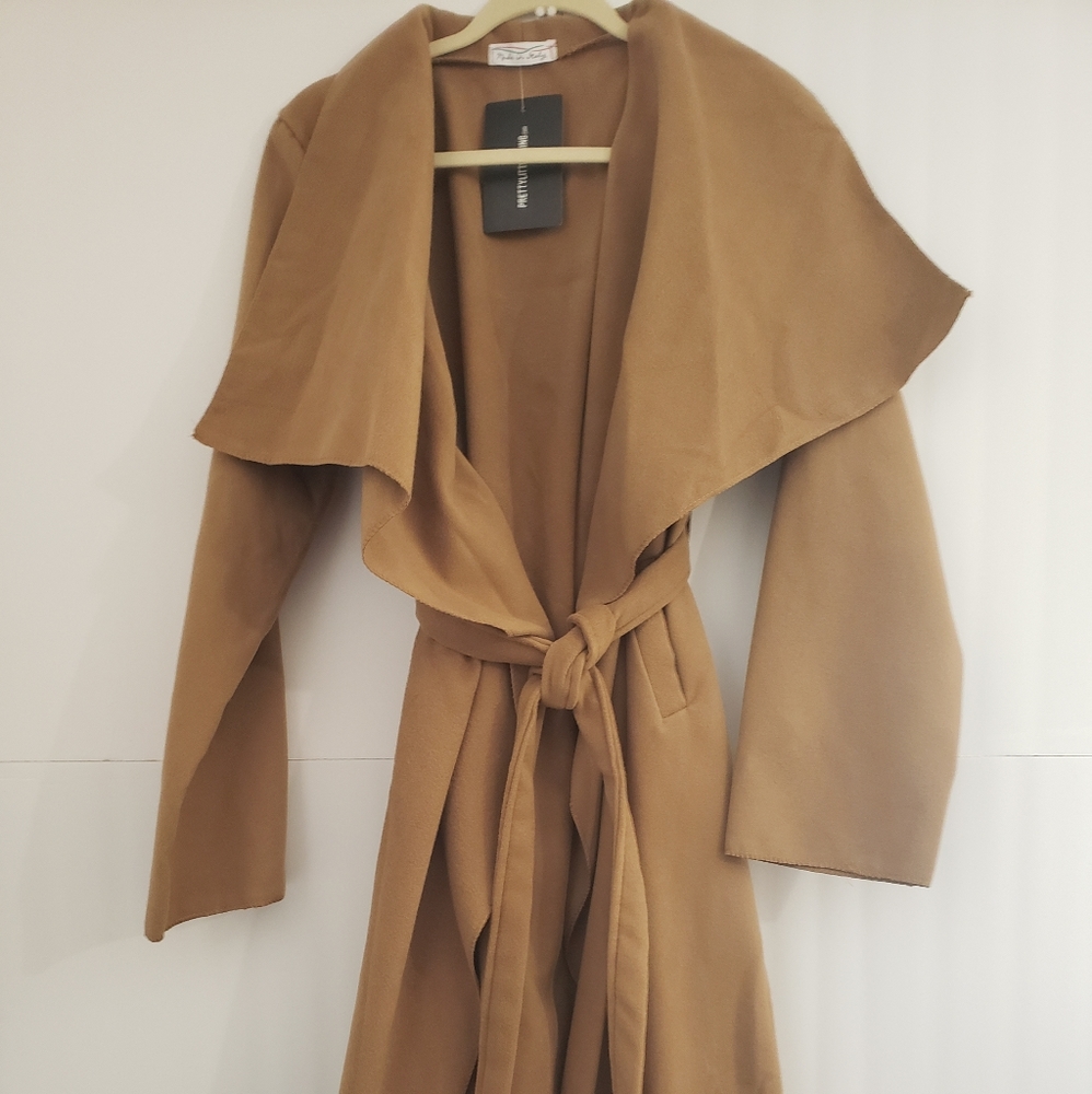 NWT, Full Length Wool Tan Coat